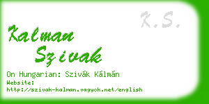 kalman szivak business card